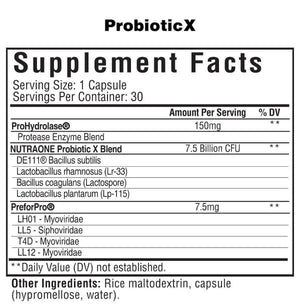 ProbioticX Supplement Facts