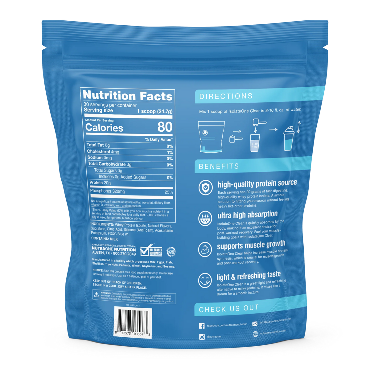 Nutraone IsolateOne Clear