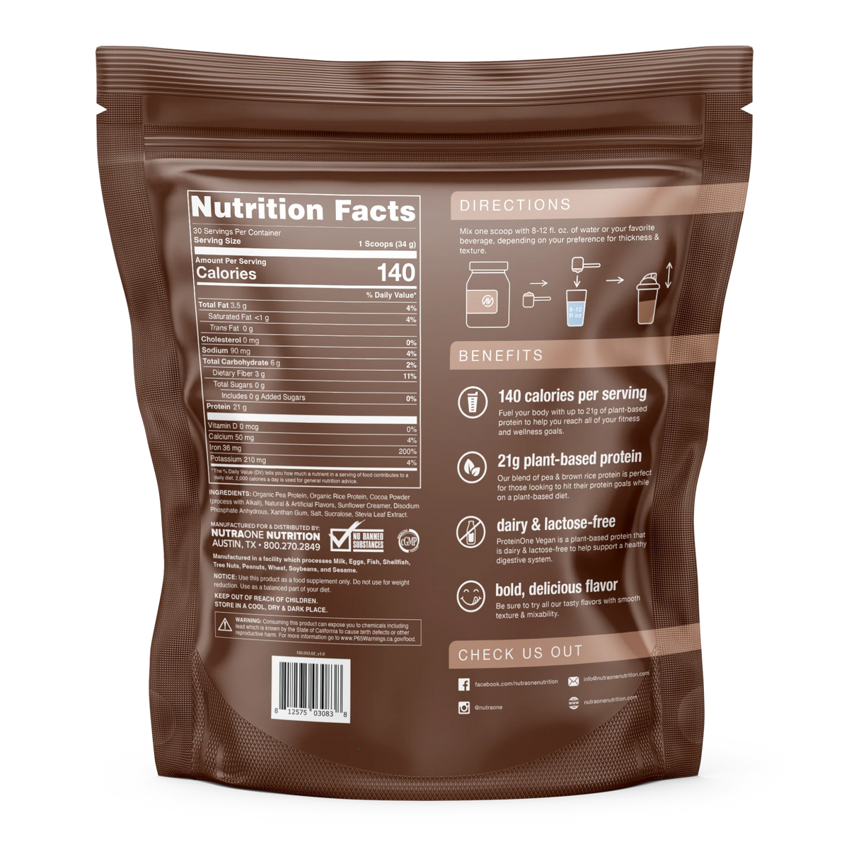 ProteinOne Vegan 2lb bag
